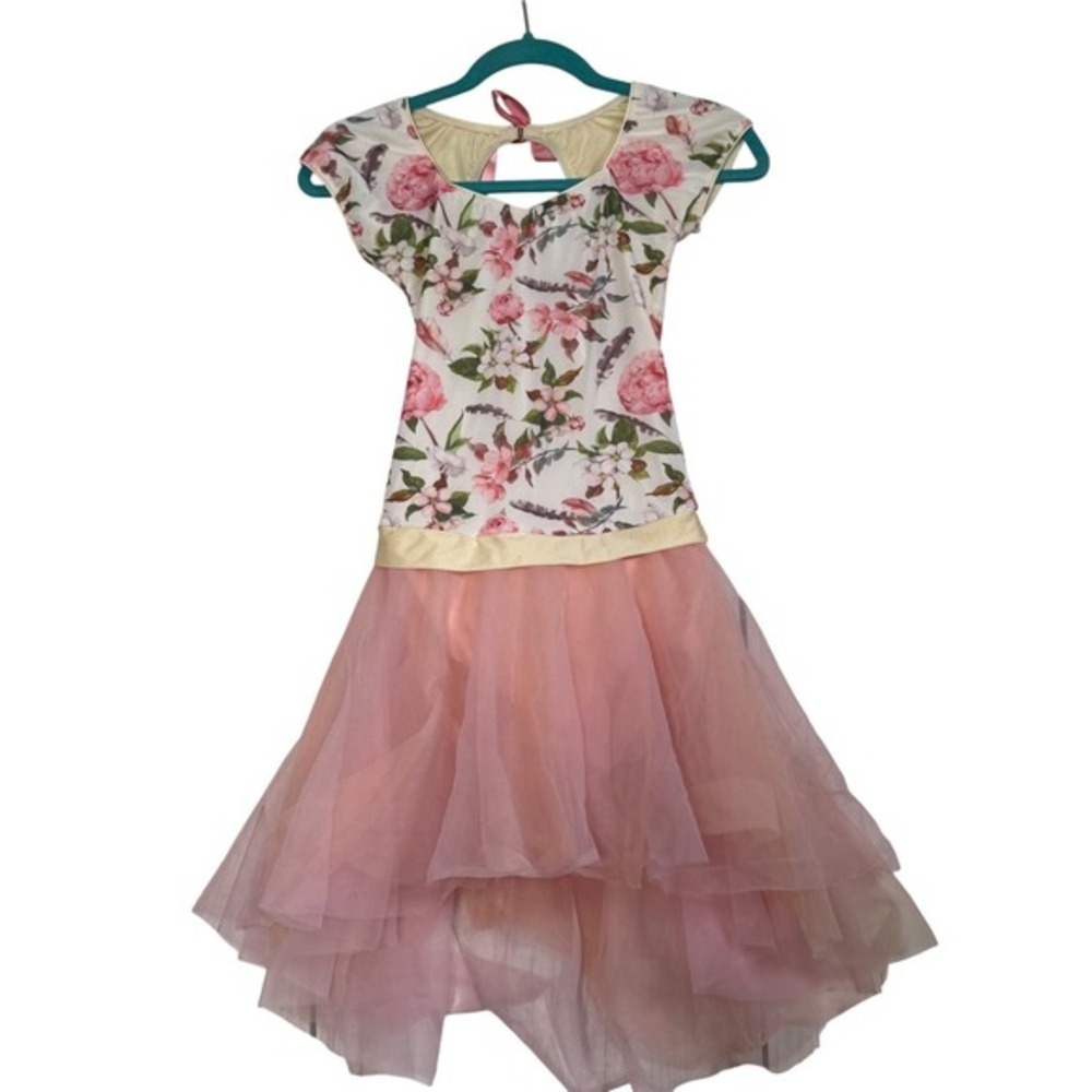 Revolution Dancewear‎ Pink Floral Tulle Lyrical Dance Costume RC21640 Womens SA